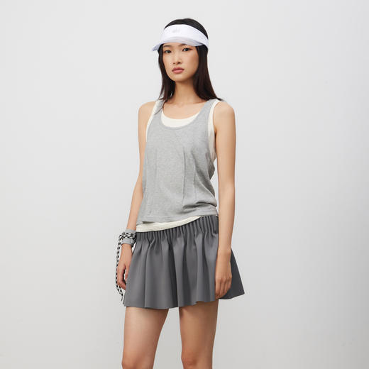 lost in echo2025春夏新款时尚撞色双层两件套修身针织吊带背心女 商品图1