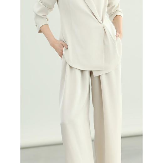 COCOBELLA静奢风丝光缎面黑色休闲裤女夏宽松阔腿裤PA3073-2 商品图1