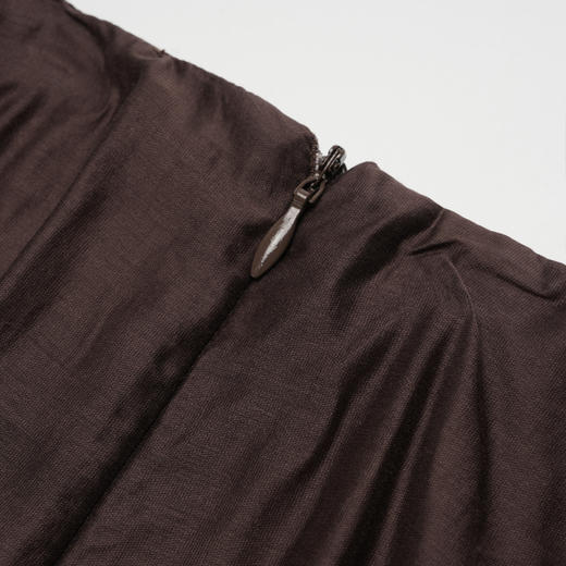 ROMI STUDIO“法式优雅”天丝复古高腰修身茧型鱼尾乌木色半裙Q4010 商品图5