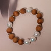 甄珠贝 印度老山檀（直径1cm）+巴洛克ji光珍珠 9-10mm 养心手串 甜甜暖暖的治愈系 进口14k包金隔珠 商品缩略图0