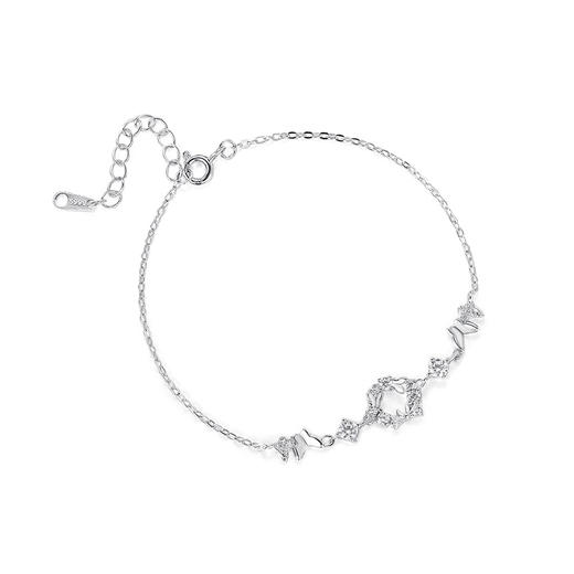 【洛蝶】s999纯银镶钻花环蝴蝶手链【YXS-L941】 商品图4