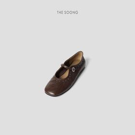 THESOONG"铆钉鞋"手抓油蜡胎牛皮百搭圆头系带皮鞋HWXZ6696
