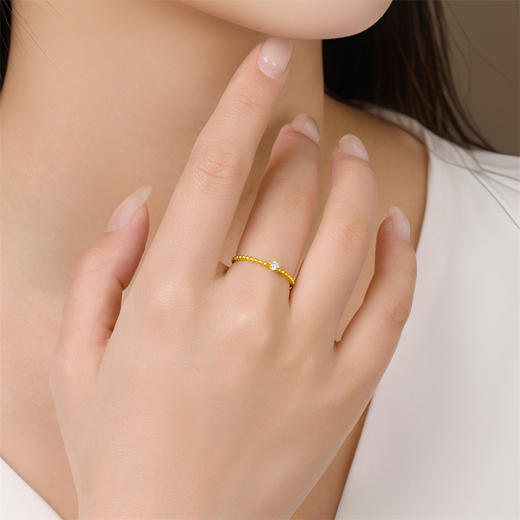 【新品首发】时光金致 黄金戒指 足金钻石戒指女士礼物MEMORA诗普琳LR448004 商品图9