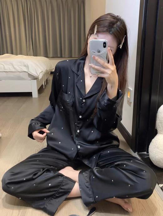高级感星星冰丝睡衣春夏缎面家居服套装遛弯睡衣 商品图0