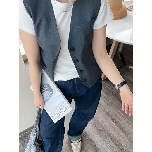 Theo**经典灰色马甲 商品图2