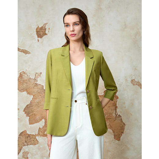 EITIE爱特爱极简纯色通勤显瘦西装外套2025夏季新款8203907 商品图8