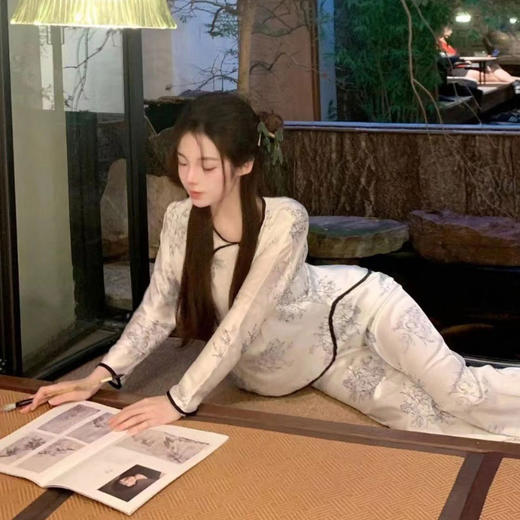 中式蔷薇花蕾丝睡衣四件套 ，1套4件，典雅大方，太舒服了 商品图6