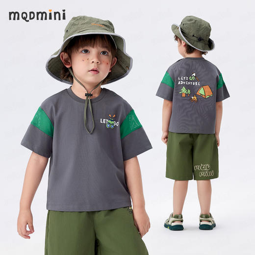 【索罗娜凉感抑菌】【90-140】【MQDmini】男童夏款凉感抑菌透气短袖t恤 商品图0