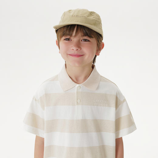 马克珍妮男童清凉休闲条纹polo衫 儿童短袖T恤2025夏装新款550575 商品图2
