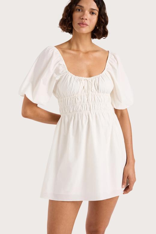 Faithfull The Brand - Sophia Mini Dress - White - 女装 - 连身裙 - 白色 商品图5