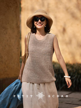 PETIT SCHAN小闪 CLO#779 plain gauze 素纱 棉混纺肌理感针织背心