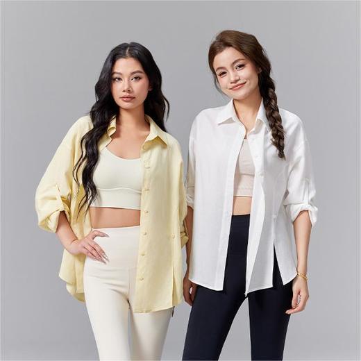 【funfun beauty天丝亚麻衬衣】版型百搭 材质舒适透气 一衣三穿 立体剪裁宽肩型  轻盈休闲 商品图2