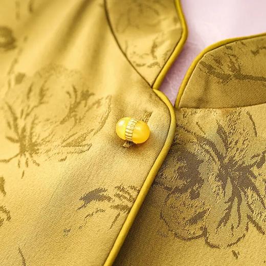 【高货wl】全新升级【铂金会员321/天猫429/差价108】(00749) 洛诗琳新中式国风双面可穿马甲醋酸提花时尚立领开衫上衣 商品图3