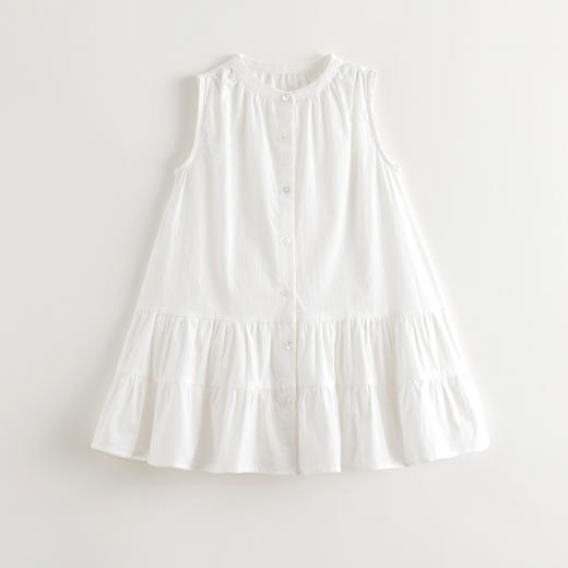 【马克珍妮 法式】女童拼接荷叶边纯棉背心连衣裙夏装新款250010 商品图4