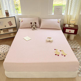 2025春夏色织水洗棉单品床笠、夏被 软糯柔韧耐磨透气全棉床笠三件套