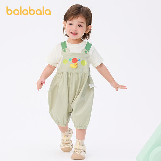 巴拉巴拉宝宝短袖套装男童背带裤两件套2025新款可爱 商品图2