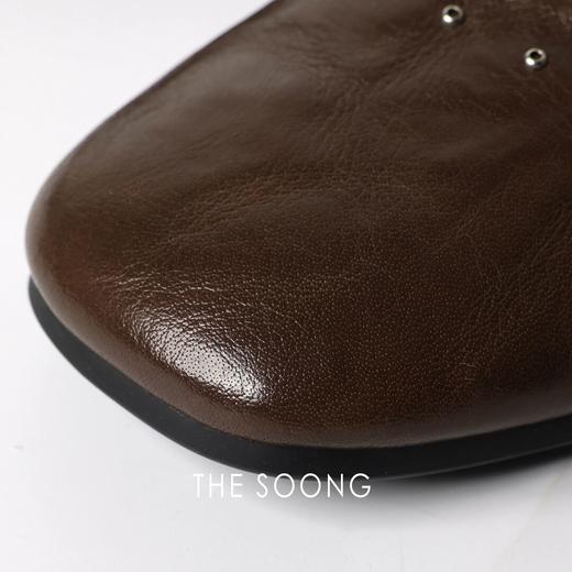 THESOONG"铆钉鞋"手抓油蜡胎牛皮百搭圆头系带皮鞋HWXZ6696 商品图2