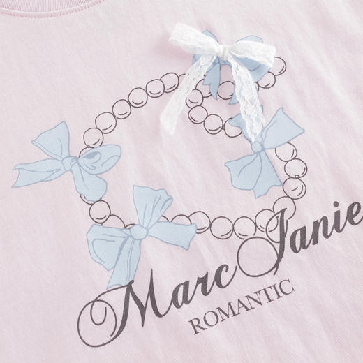 马克珍妮女童立体蝴蝶结短袖T恤 儿童上衣2025年夏装新款550693 商品图4