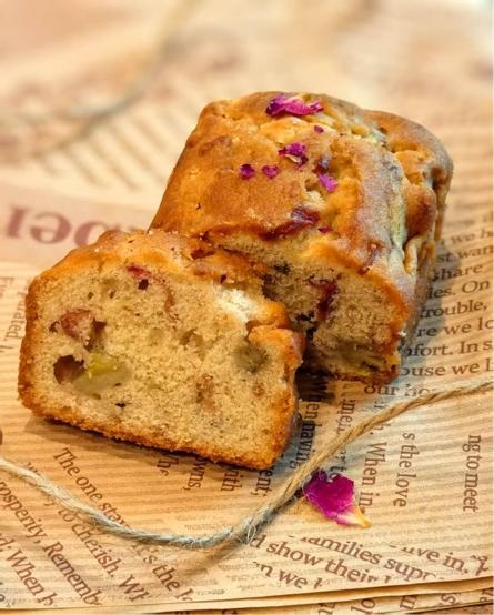 【茶馆茶点】香蕉玫瑰磅蛋糕丨让味蕾坠入香蕉与玫瑰的温柔陷阱。排单现做现发（满90元包邮） 商品图0