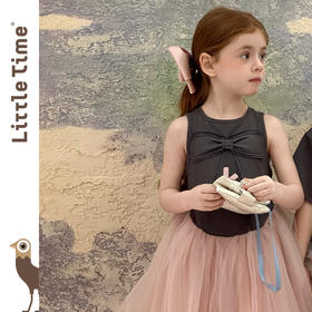 Little time女童连衣裙夏装2025新款儿童露背纱裙女宝宝公主纱裙