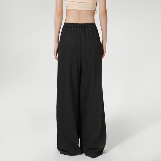 ROMI STUDIO“松弛自在”莱赛尔亚麻混纺松紧腰阔腿休闲裤 431K3085 商品图1