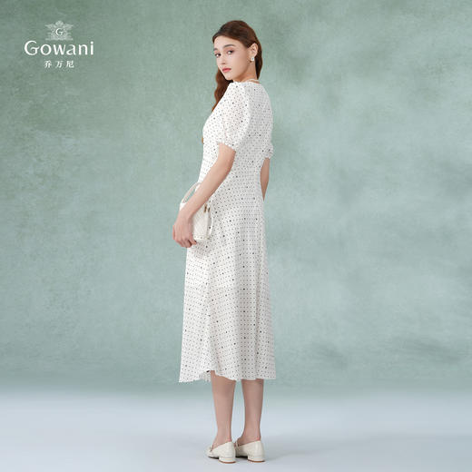 乔万尼白色连衣裙女新款气质法式高级感显瘦长裙DF2E412 商品图4