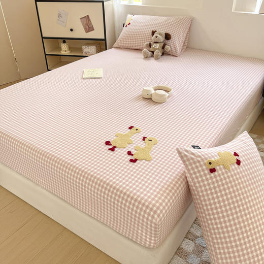 2025春夏色织水洗棉单品床笠、夏被 软糯柔韧耐磨透气全棉床笠三件套 商品图3