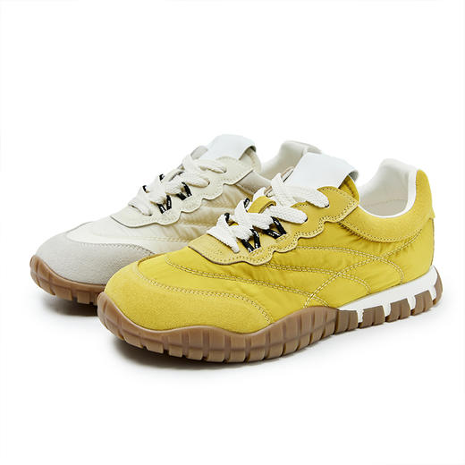 西遇芭蕾德训鞋女新款春夏超火复古小白鞋轻便软底黄色运动鞋V0156574 商品图4
