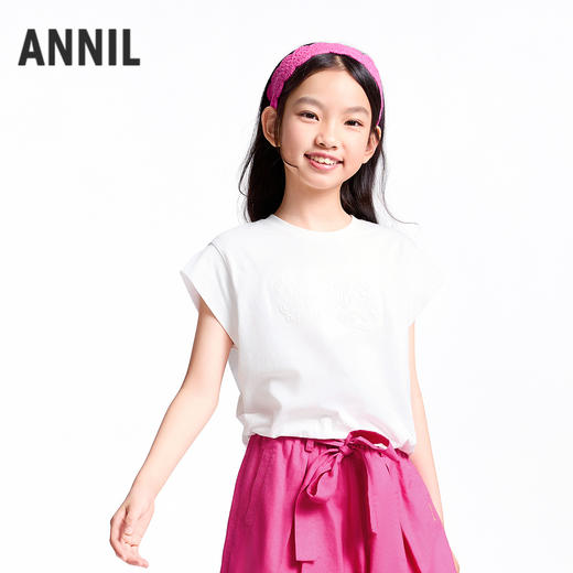 【实体店同款】女童短袖针织衫夏季新款安奈儿童装AG521667 商品图1