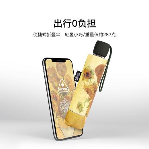 FULTON富尔顿 英国进口NG Minilite-2 UV Sunflowers 向日葵黑胶三折伞 WFNM243 商品图3