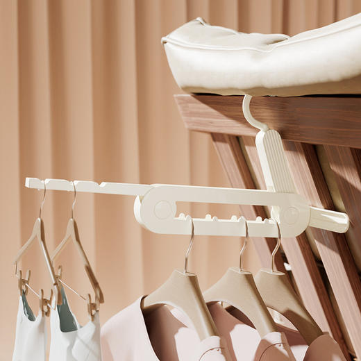 【可折叠多孔晾衣架杆】宿舍学生窗台衣服晾晒器 旅游出差多功能收纳架 国庆出行好物 商品图3