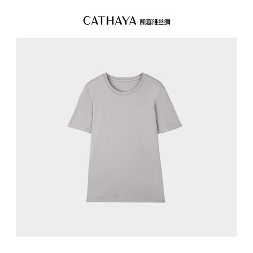 凯喜雅 女款高光真丝丝光棉圆领短袖T恤 商品图2