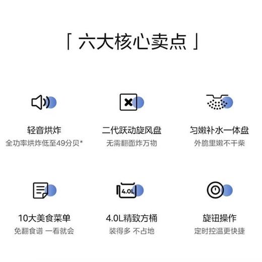 Midea/美的  空气炸锅微蒸汽嫩烤4L家用智能免翻面轻音烘培MF-KZE4002 商品图2