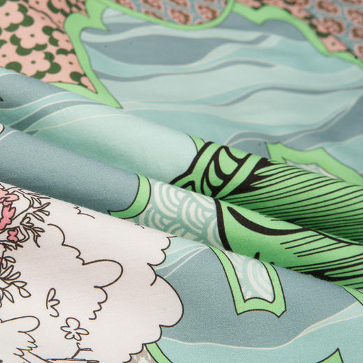 谜底花色连衣裙七分袖女2025夏款度假风原创印花衬衫裙256ML6229 商品图3