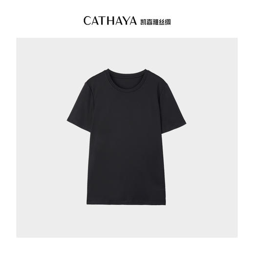 凯喜雅 女款高光真丝丝光棉圆领短袖T恤 商品图4