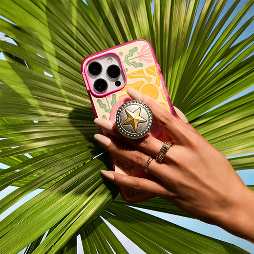 【绿洲物语】璀璨星·MagSafe圆啪嗒 MAGSAFE磁吸手机气囊支架 Round圆啪嗒系列 粉色 日月星 商品图1