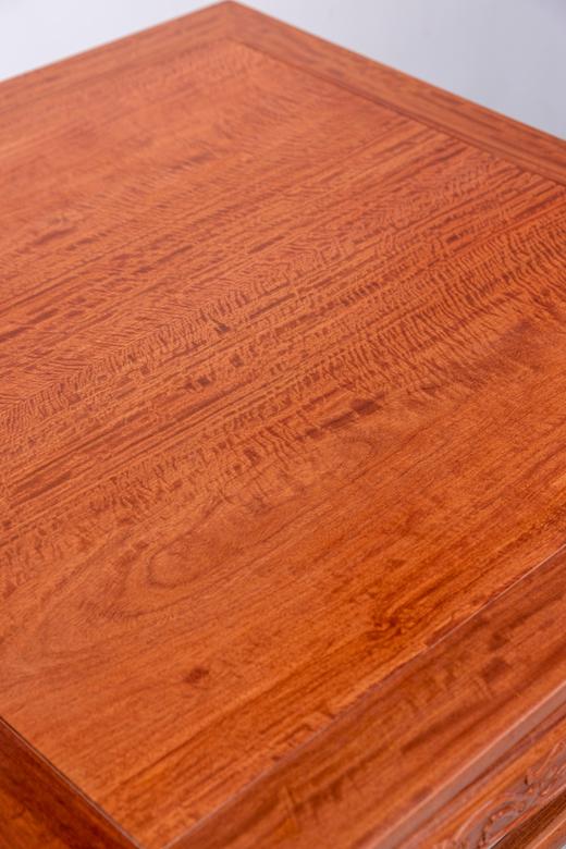 红桥红  家具严选  缅甸花梨(大果紫檀）  【91 螭龙纹 方桌 满水波两拼】 商品图5