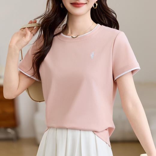 百媚生 棉质正肩短袖T恤S82520035 商品图3