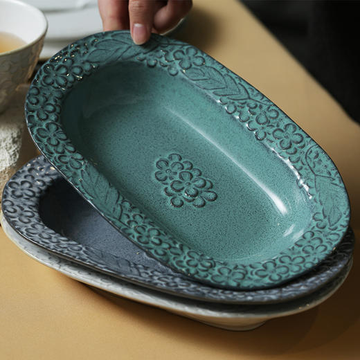 【AITO】日本原产AITO Lien 浮雕藤系列立体椭圆盘 商品图0