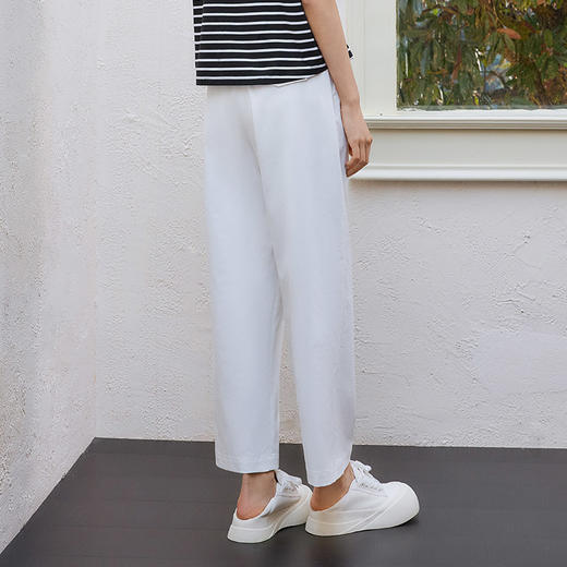 玳莎九分香蕉裤女2025年夏季新款白色简约通勤百搭显高显瘦休闲裤  FB36308 商品图2
