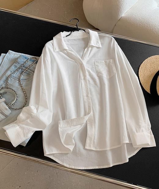 缪斯衬衫法式重工蕾丝花边拼接V领长袖衬衫 商品图9