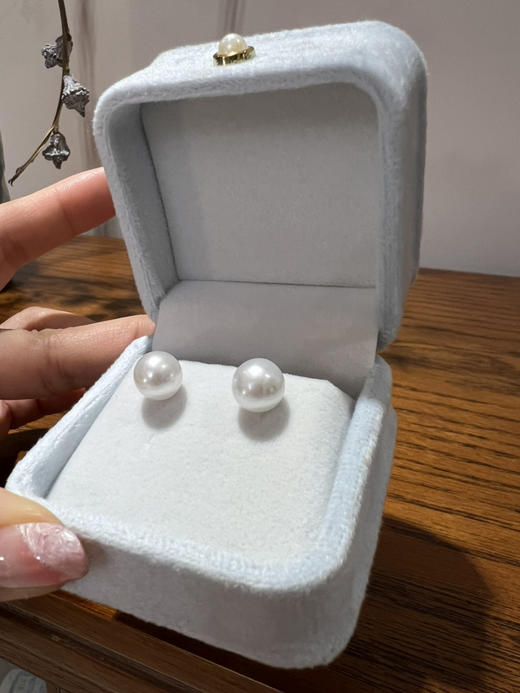 47-9 基础跑量 黄金点位 9-10mm 极光正圆 珍珠耳钉 高跟鞋耳钩 商品图3