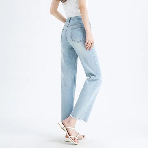 【高货rg】全新升级【铂金会员165/天猫219/差价54】(11330) 洛诗琳25夏小个子中高腰法棍牛仔裤女显瘦毛边九分直筒裤rg11330 商品图3