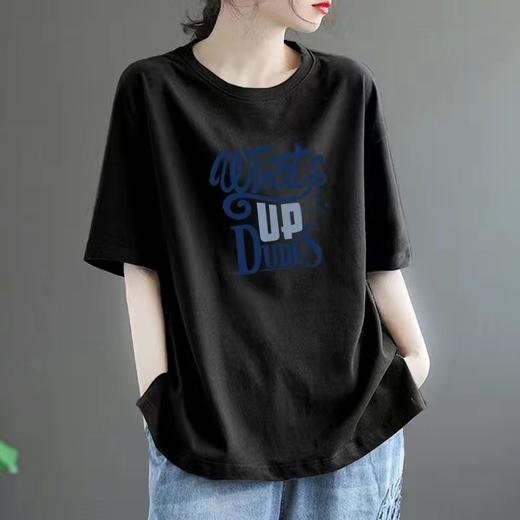 百媚生 100%纯棉短袖宽松T恤女 商品图5