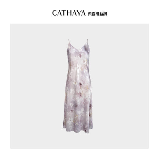 凯喜雅 赞美诗/漫舞裙真丝印花吊带裙 19mm弹力缎凸显曼妙好身材 商品图1