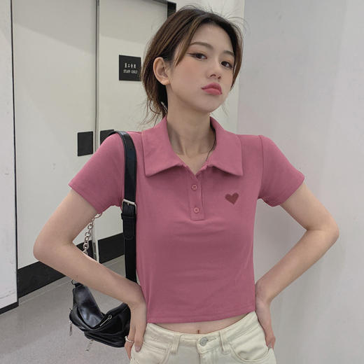 【亲肤柔软，超级显瘦！】纯棉短袖T恤 女夏季新款韩版 刺绣甜美洋气 减龄显瘦T桖上衣-QQ 商品图0