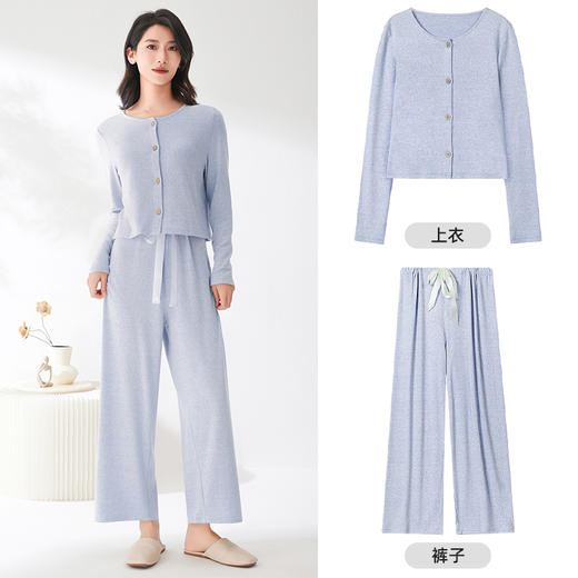 爱帝 小香风女式花纱长袖长裤套装 商品图5