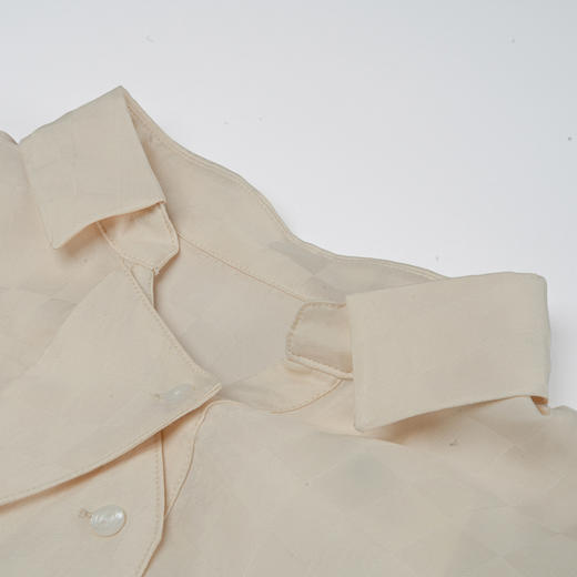 谜底大廓形衬衫分袖女2025夏季新款通勤提花中长款衬衣256MC6263 商品图3