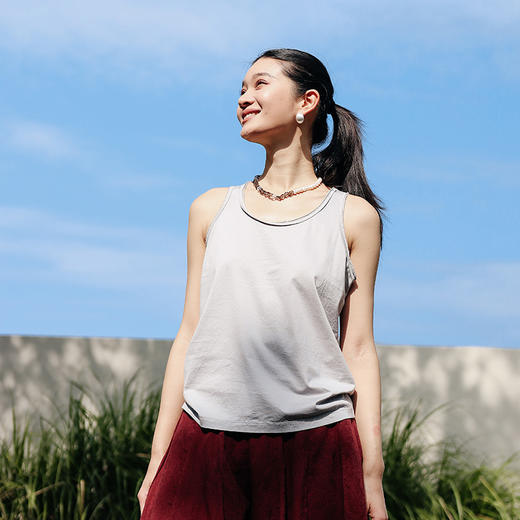 绽放211朵/【宋瓷系列】真丝匹马棉内搭圆领显瘦亲肤透气叠穿背心 商品图2