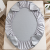 多喜爱 凉感冰丝席三件套（床笠款）好运莲莲（灰）笠围 【凉感冰丝】【典雅绣花】【折叠收纳】 凉而不冰 透气光滑 商品缩略图4